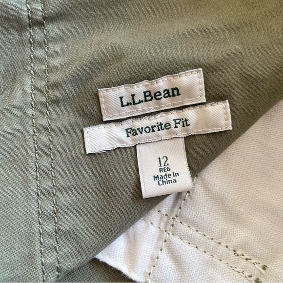 L.L. Bean Favourite Fit Women’s Green Khaki Cargo Shorts - Olive - Picture 5 of 10